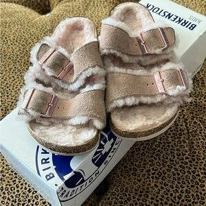 Birkenstock Kids Arizona Shearling Light Rose 29 Narrow 11 toddler